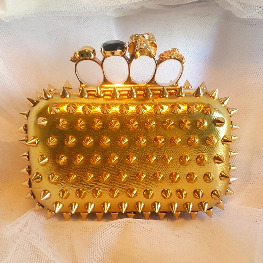 Gold Spiked Clutch